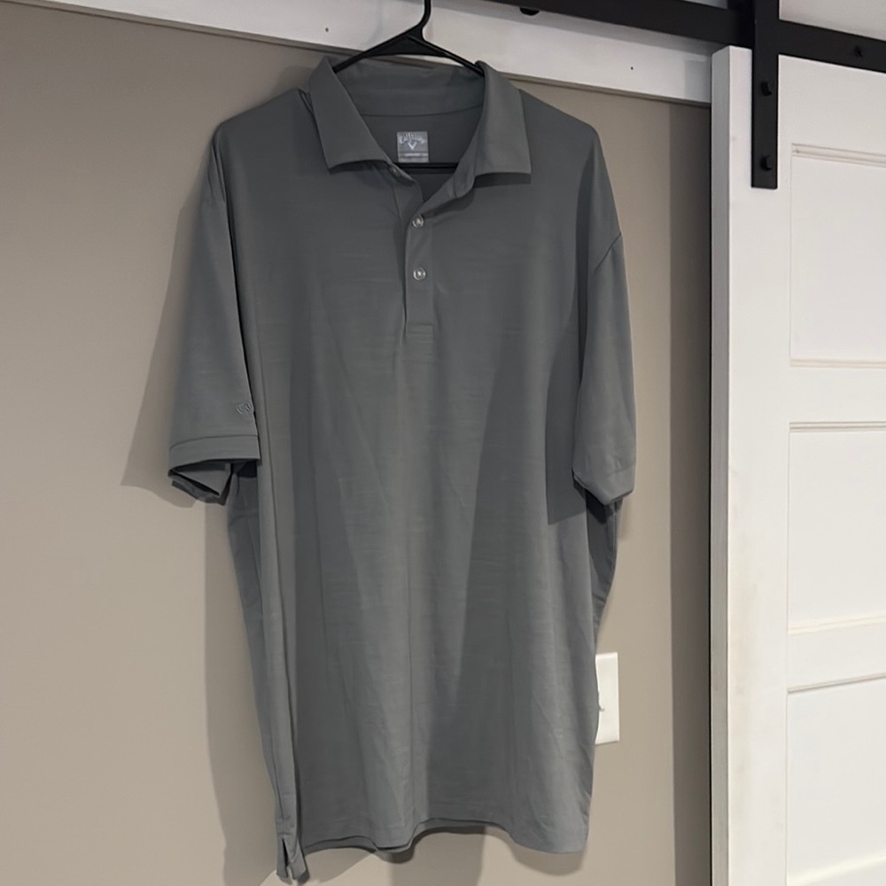 Callaway Gray Polo Shirt Short Sleeve Classic